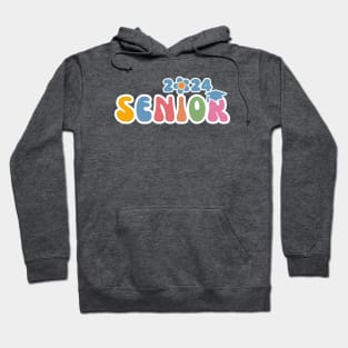 Retro 2024 High School Senior Flower Power Hoodie